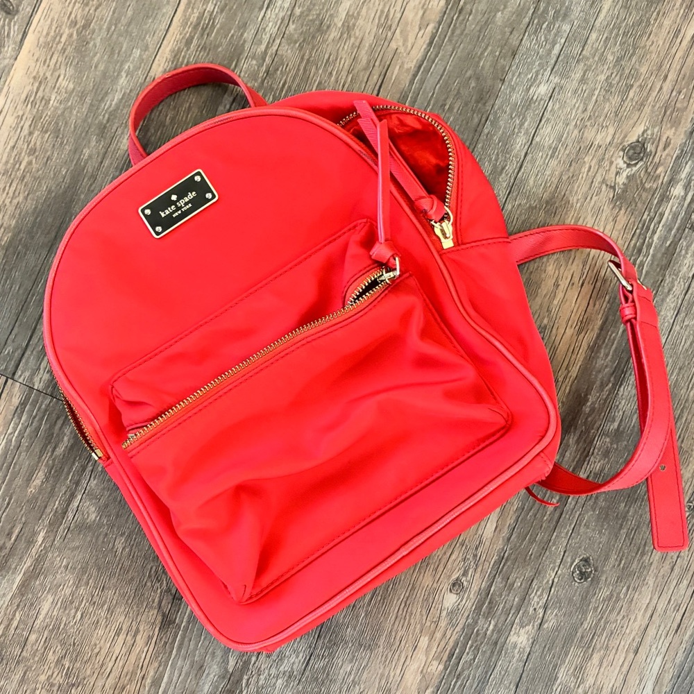 Kate Spade Red Backpack (some damage)